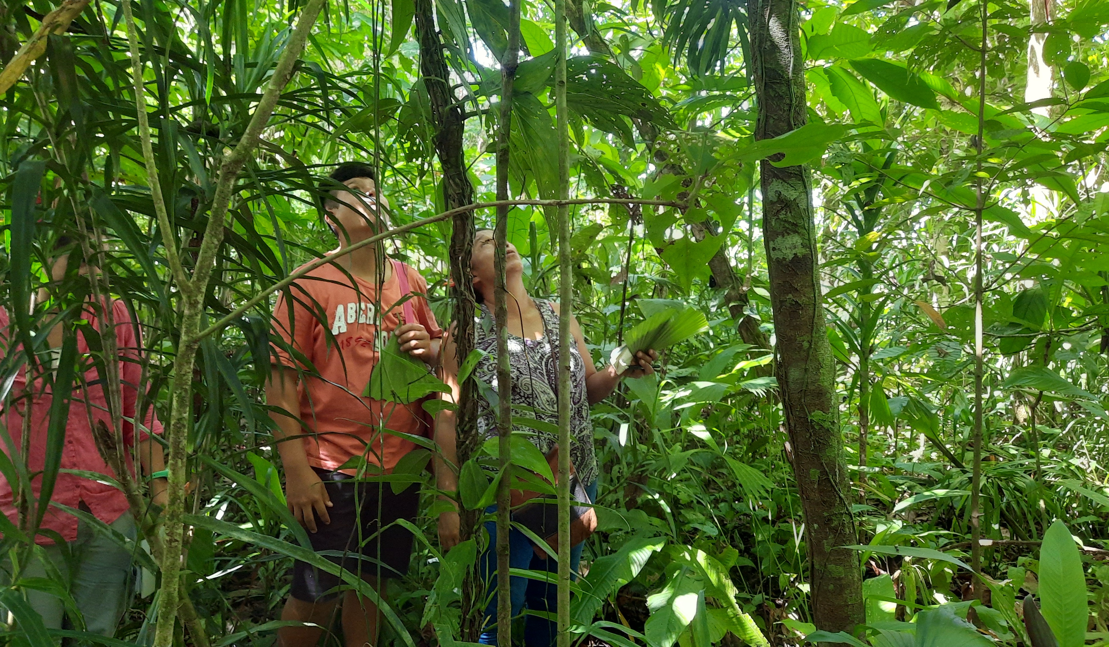 Lucas and Fulvia visiting cacao plantation at Rancho Raices